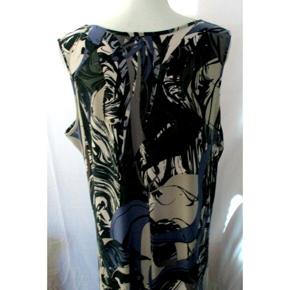 Attitudes By Renee Women's Blue & Gray Floral Stretch Sleeveless Maxi Dress XL - Picture 6 of 9